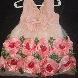 Elegant Pink Floral Kids Formal Dress, Worn Once. 3T